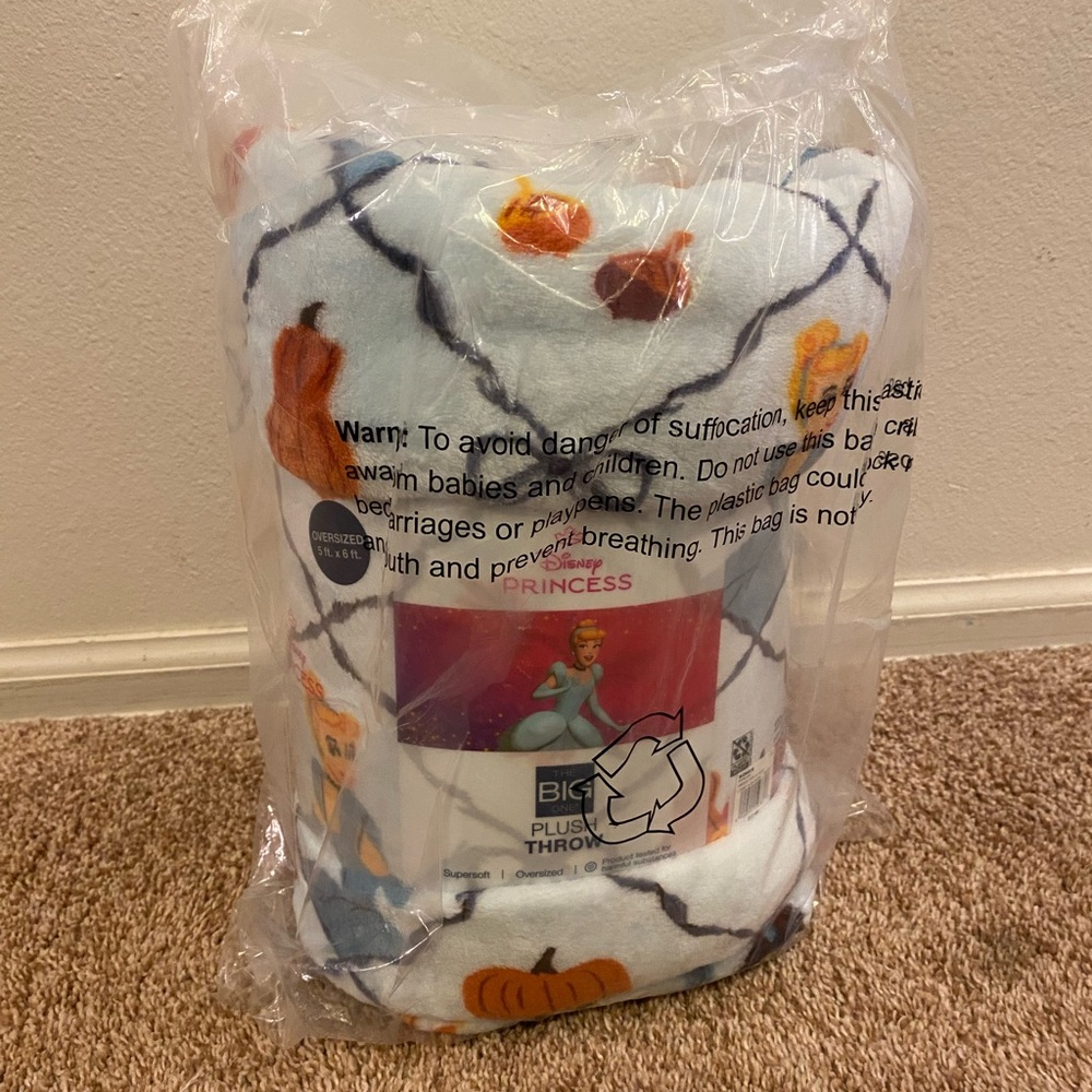 Disney Princess Cinderella pumpkins Plush Throw Blanket